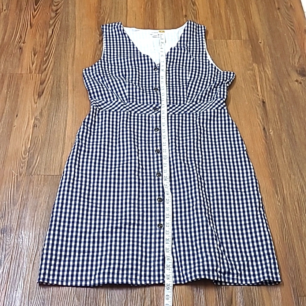 J. Crew Navy and White Gingham Midi Dress - Picture 12 of 16